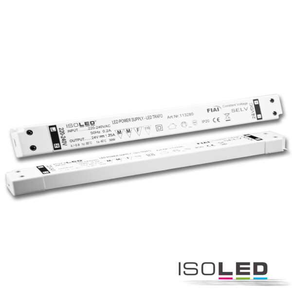 LED Trafo 24V/DC, 0-30W, SELV, ultraflach, ultraschmal