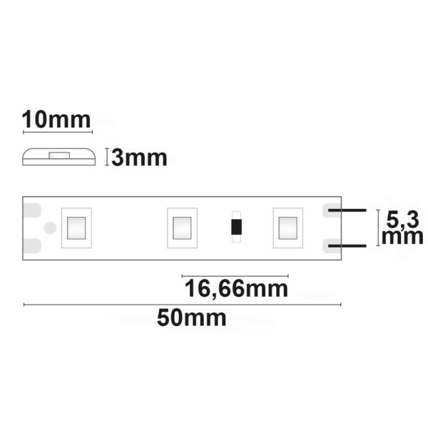 LED SIL830 Flexband, 12V DC, 4,8W, IP66, 3000K, 5m Rolle, 60 LED/m