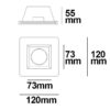 Gips Einbaustrahler für GU10/MR16 Spots, mit Glas satin, rückversetzt, weiß