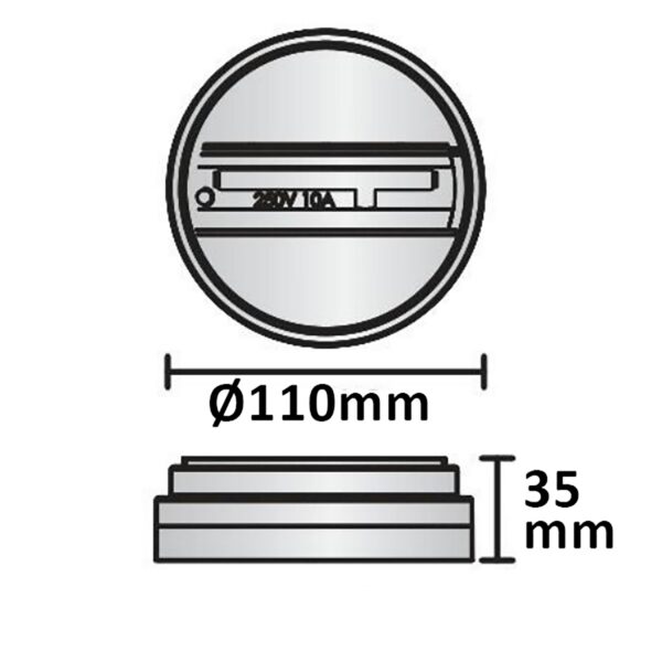Monotrack-Aufbauadapter für Schienenstrahler, schwarz, 1-Phase