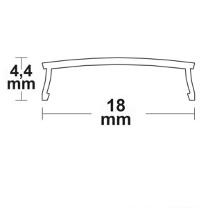 113661_skizze Abdeckung COVER22 opal/satiniert 200cm für Profil SURF15 FLEX
