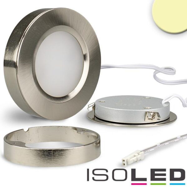 LED Slim Ein- und Unterbauleuchte MiniAMP, silber, 3W, 24V DC, IP52, warmweiß, dimmbar