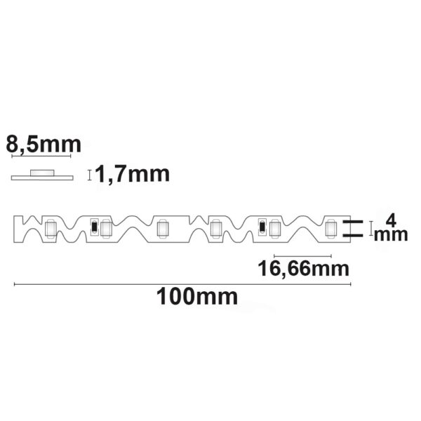 LED CRI940 Flexband Curve, 24V 12W, IP20 4000K, für Winkel und Ecken, 5m Rolle, 60 LED/m