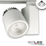 3-Phasen Schienen-Strahler fokussierbar, 30W, 30°-50°, weiß matt, 4000K, dimmbar