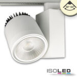 3-Phasen Schienen-Strahler fokussierbar, 30W, 30°-50°, weiß matt, 3000K, dimmbar
