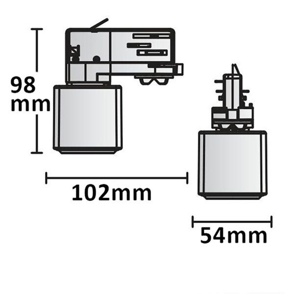 3-Phasen Adapter mit Schutzkontaktstecker, schwarz, inkl. 6A Sicherung