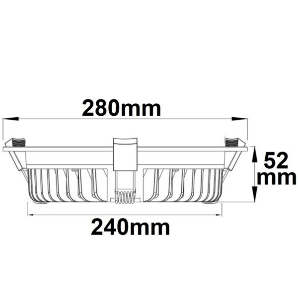 LED Downlight blendungsreduziert, 35W, rund, DN280, CRI90, Switch 3000|3500|4000K, dimmbar
