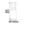 LED Wegeleuchte Poller-4, 40cm, 9W, sandschwarz, warmweiß