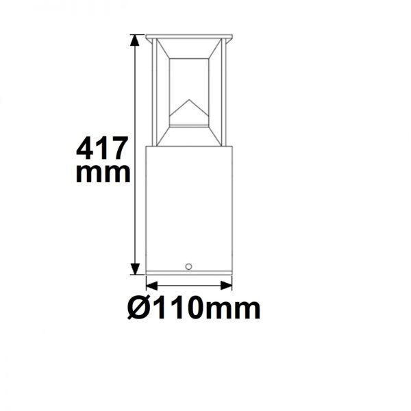 LED Wegeleuchte Poller-4, 40cm, 9W, sandschwarz, warmweiß