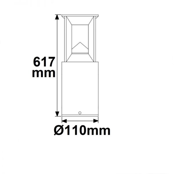 LED Wegeleuchte Poller-4, 60cm, 9W, sandschwarz, warmweiß