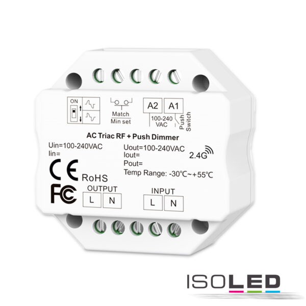 Sys-Pro Universal-Push/Funk Mesh-Dimmer 230V, 360VA, Phasenan-/Abschnitt wählbar