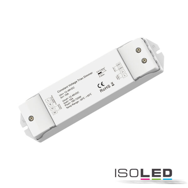 Phasenan-/Abschnitt (40-230V)/Push Eingangssignal zu PWM-Dimmer, 1 Kanal, 12-48V DC 15A