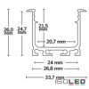LED Einbauprofil DIVE24 Aluminium weiß RAL 9010, 200cm
