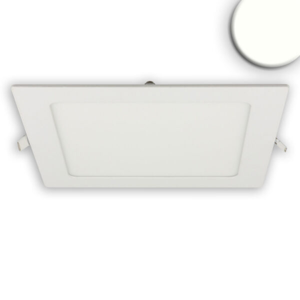 LED Downlight, 15W, eckig, ultraflach, weiß, neutralweiß, dimmbar