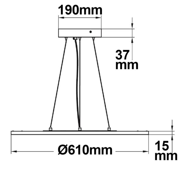 LED Office Hängeleuchte Up+Down, 20+20W, DN610, weiß, UGR<19, 4000K, dimmbar