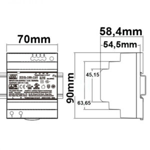 114351_1_skizze LED Hutschienen-Trafo MW HDR-100-12, 12~13.8V/DC, 0-100W
