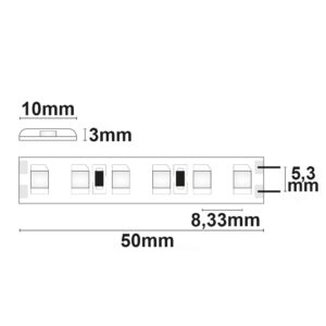 111910_skizze11 LED SIL845 Flexband, 24V DC, 9,6W, IP66, 4500K, 5m Rolle, 120 LED/m