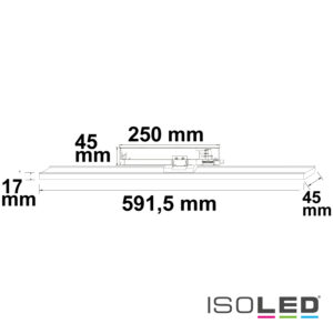 3-PH Linearleuchte prismatisch, 60cm, 32W, weiß, 3000|3500|4000K, CRI90, dimmbar