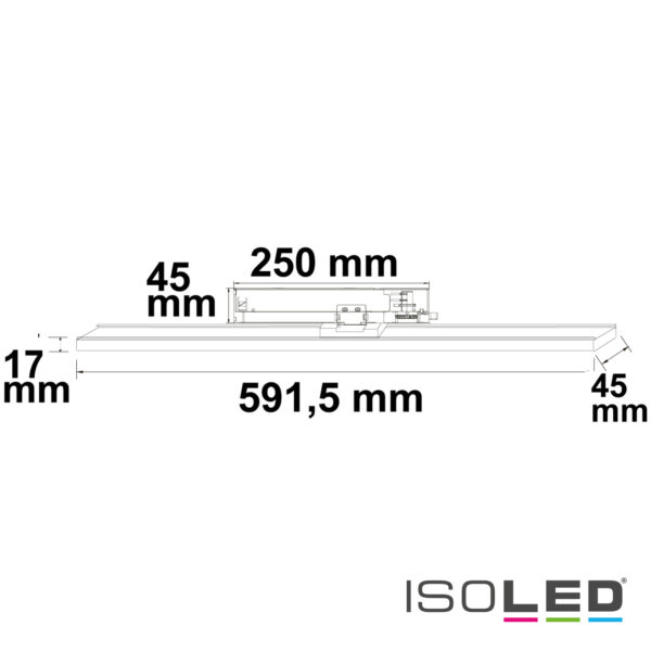 3-PH Linearleuchte prismatisch, 60cm, 32W, weiß, 3000|3500|4000K, CRI90, dimmbar