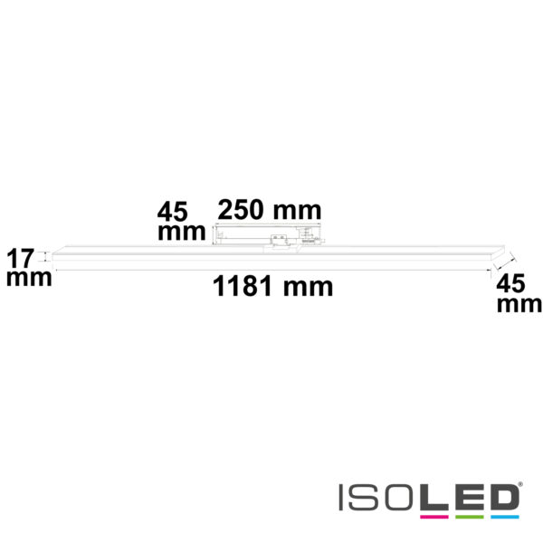 3-PH Linearleuchte prismatisch, 120cm, 42-56W, schwarz, 3000|3500|4000K, CRI90