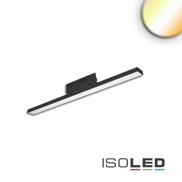 3-PH Linearleuchte prismatisch, 60cm, 32W, schwarz, 3000|3500|4000K, CRI90, dimmbar
