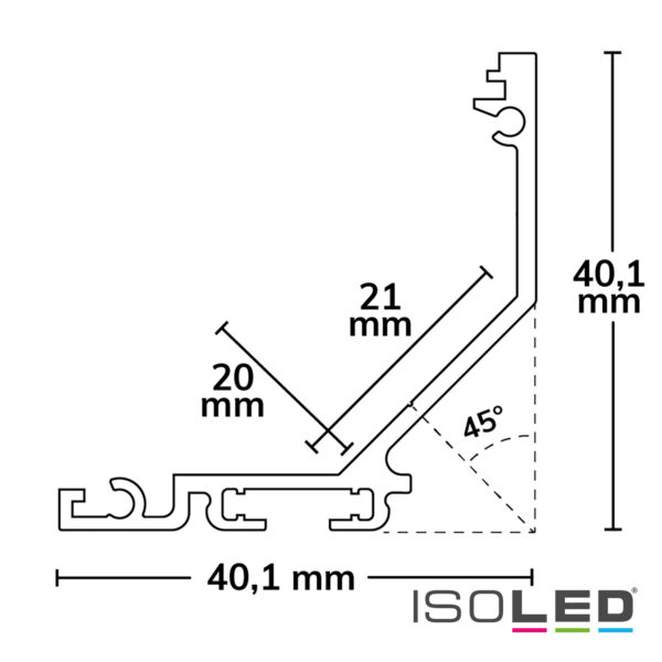LED Eckprofil CORNER20 V3, Aluminium eloxiert, 200cm