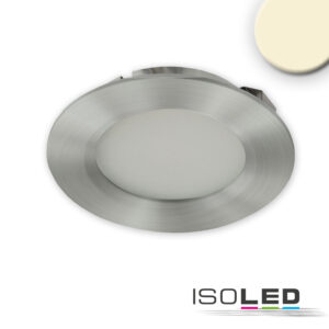 LED Möbeleinbaustrahler MiniAMP ALU gebürstet, rund, 3W, 120°, 24V DC warmweiß 3000K, dimmbar
