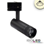 3-Phasen Schienen-Strahler fokussierbar, 8W, 20°-55°, schwarz matt, 3000K, dimmbar