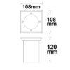 Bodeneinbaustrahler für GU10, eckig, IP67, exkl. Leuchtmittel